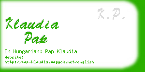 klaudia pap business card